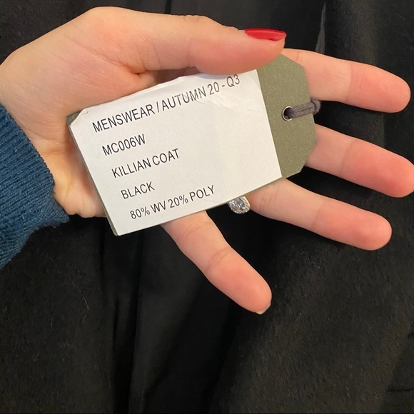 All saints | Men’s Long Black Wool Coat Killian 38 - Picture 14 of 15